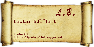 Liptai Bálint névjegykártya